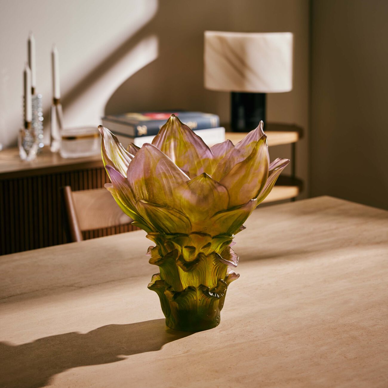 daum jardin de lotus vase large