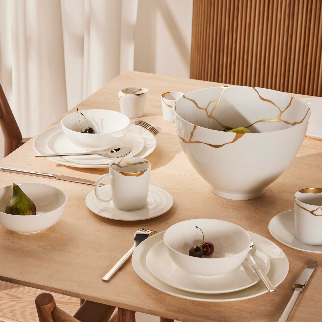 bernardaud kintsugi salad bowl white 27cm