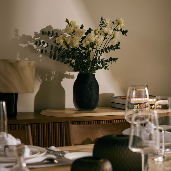 روكل مزهرية هيروين ميريه مستديرة كبيرة باللون الدخاني