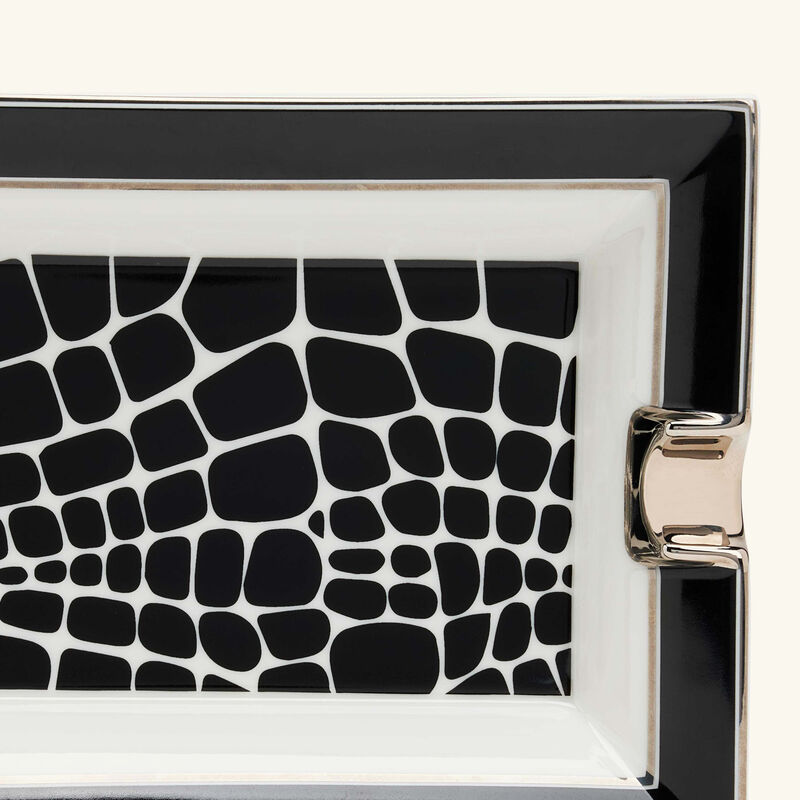 Crocodile Ashtray Rectangular Mini Black st dupont crocodile ashtray rectangular mini black
