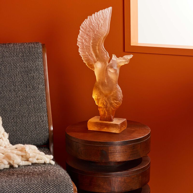 daum alcyone sculpture medium orange limited edition