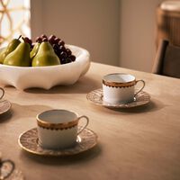 هافيلاند طقم رويال كافالييه المؤلف من 4 فناجين للشاي مع صحونها بنقوش ذهبية