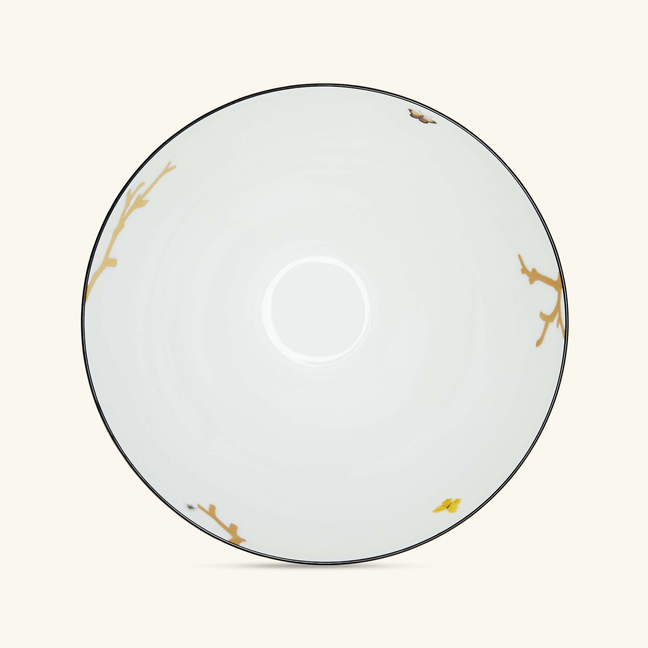 bernardaud aux oiseaux salad bowl gold 27cm