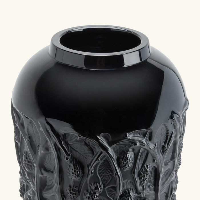 lalique mures vase large black