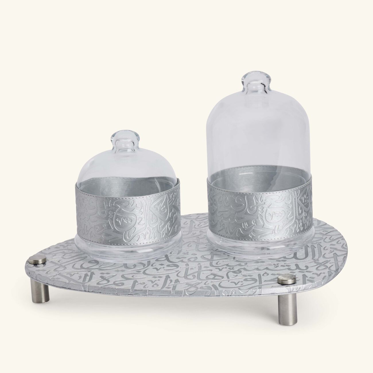 dimlaj kareem serving bowl silver set of 2