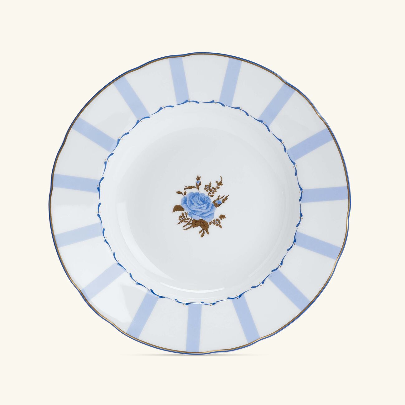 bernardaud brocante soup plate round blue 22cm