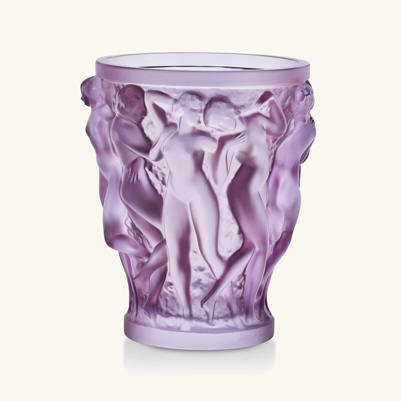 lalique bacchantes vase small pink