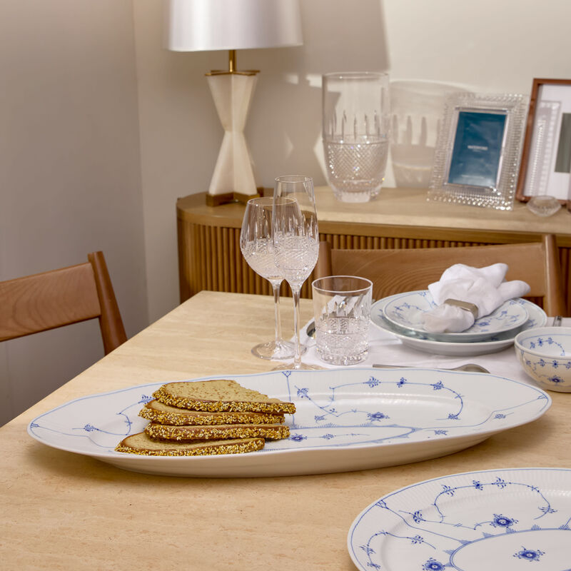 Blue Fluted Plain Serving Plate Oval White 60cm royal copenhagen blue fluted plain serving plate oval white 60cm