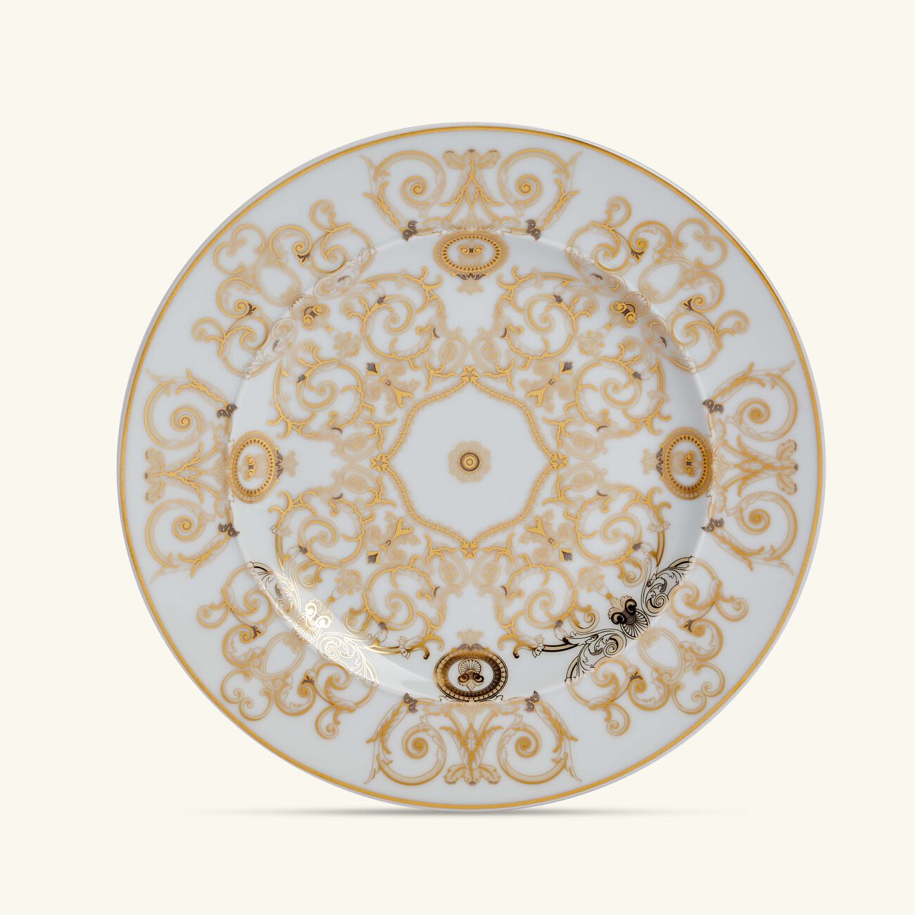 versace medusa gala dinner plate round white 18cm