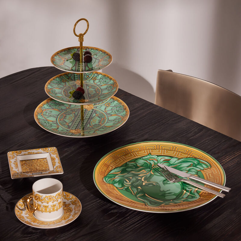 versace medusa amplified green coin charger plate round green 33cm