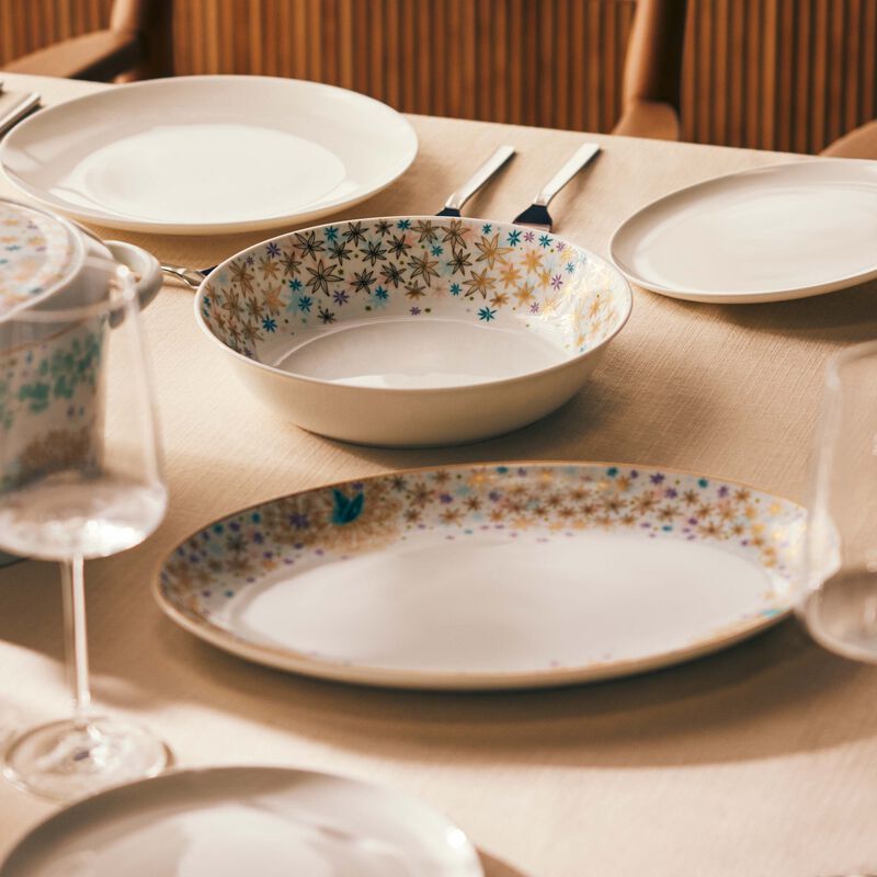 bernardaud feerie michael cailloux open vegetable dish pink 24cm