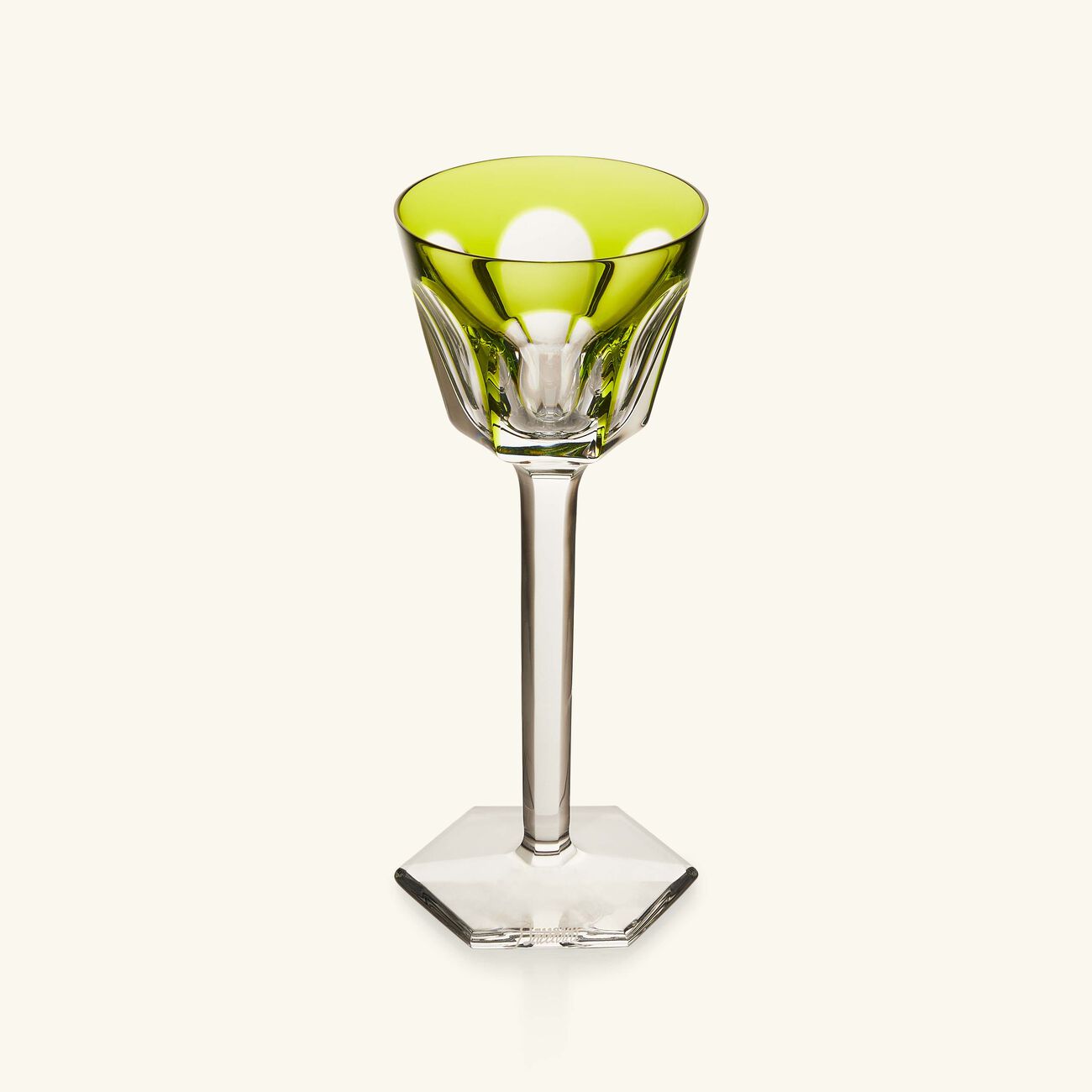 baccarat harcourt rhine wine glass green