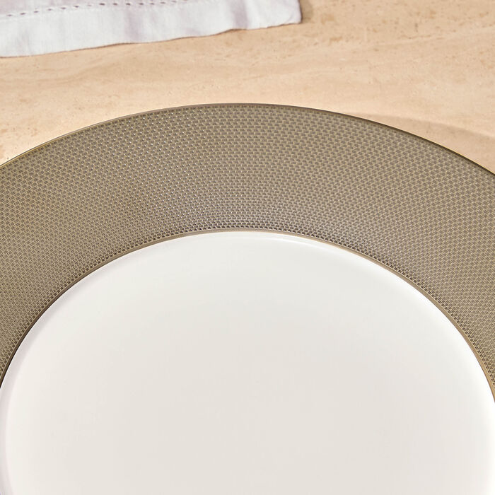 Maille Platine Service Plate Round Silver 31cm bernardaud maille platine service plate round silver 31cm