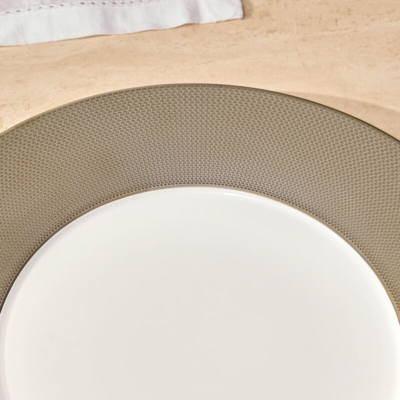 Maille Platine Service Plate Round Silver 31cm bernardaud maille platine service plate round silver 31cm