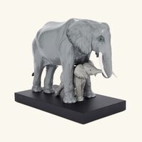 lladro leading the way elephants sculpture medium grey