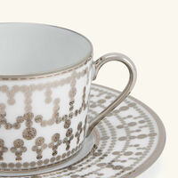 haviland tiara tea cup   saucer silver set of 4