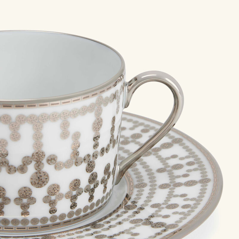 haviland tiara tea cup   saucer silver set of 4