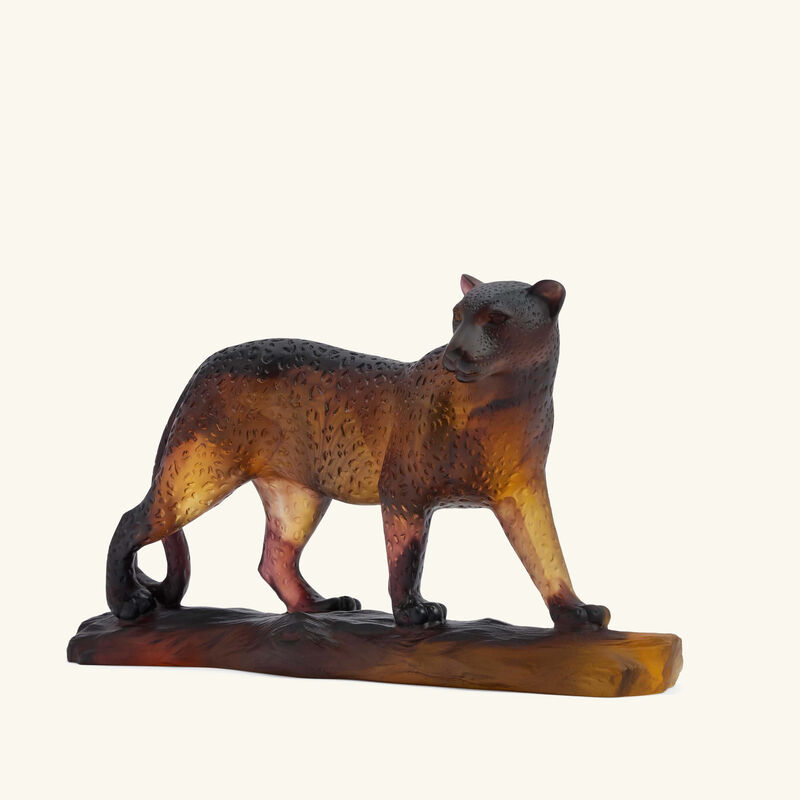 daum leopard figurine small brown