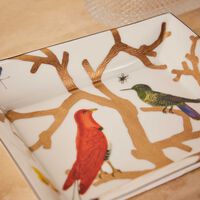 Aux Oiseaux Ashtray Rectangular Gold bernardaud aux oiseaux ashtray rectangular gold