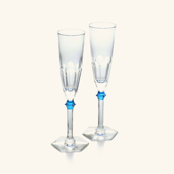 baccarat harcourt eve champagne glass blue set of 2