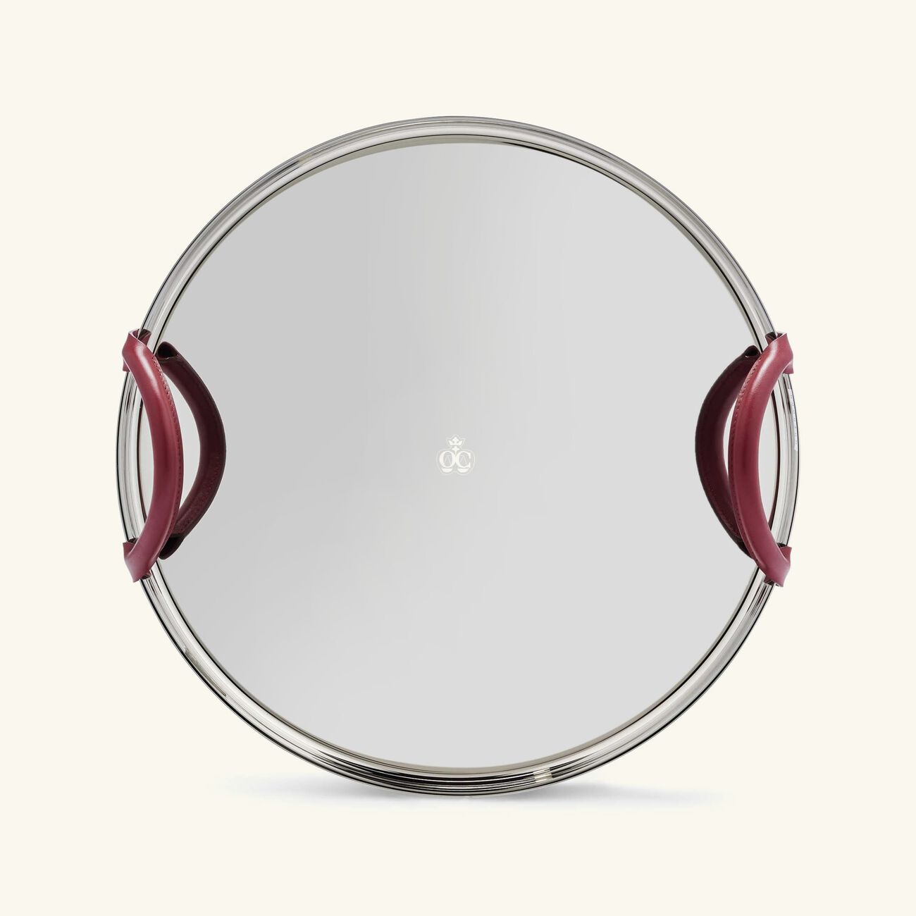 christofle mood nomade tray round large stainless steel