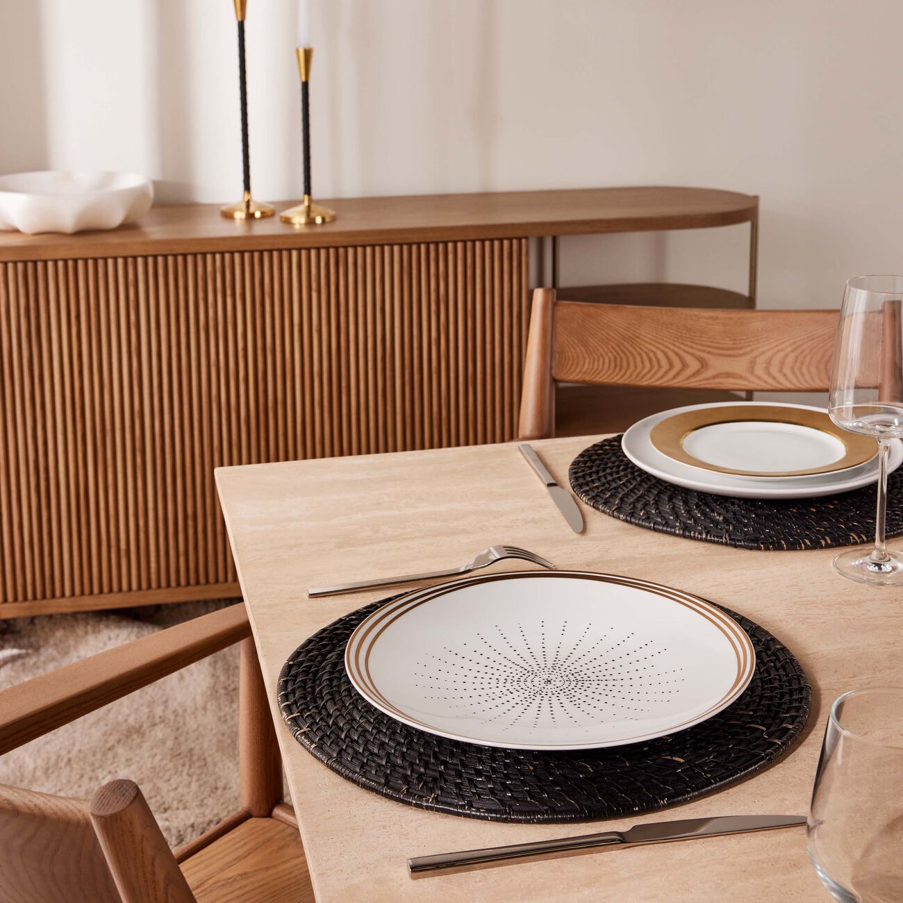 bernardaud aboro dinner plate round white 27cm