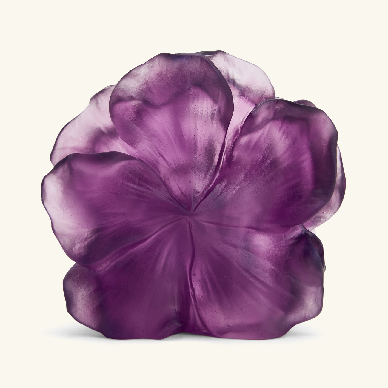 daum camellia flower figurine mini violet