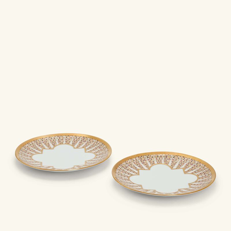 haviland cavalier dessert plate round gold 22cm set of 2