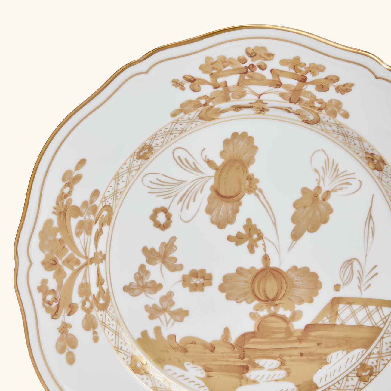 ginori 1735 oriente italiano dinner plate round gold 26cm