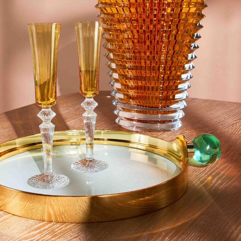 Mille Nuits Flutissimo Champagne Glass Yellow Set Of 2 baccarat mille nuits flutissimo champagne glass yellow set of 2