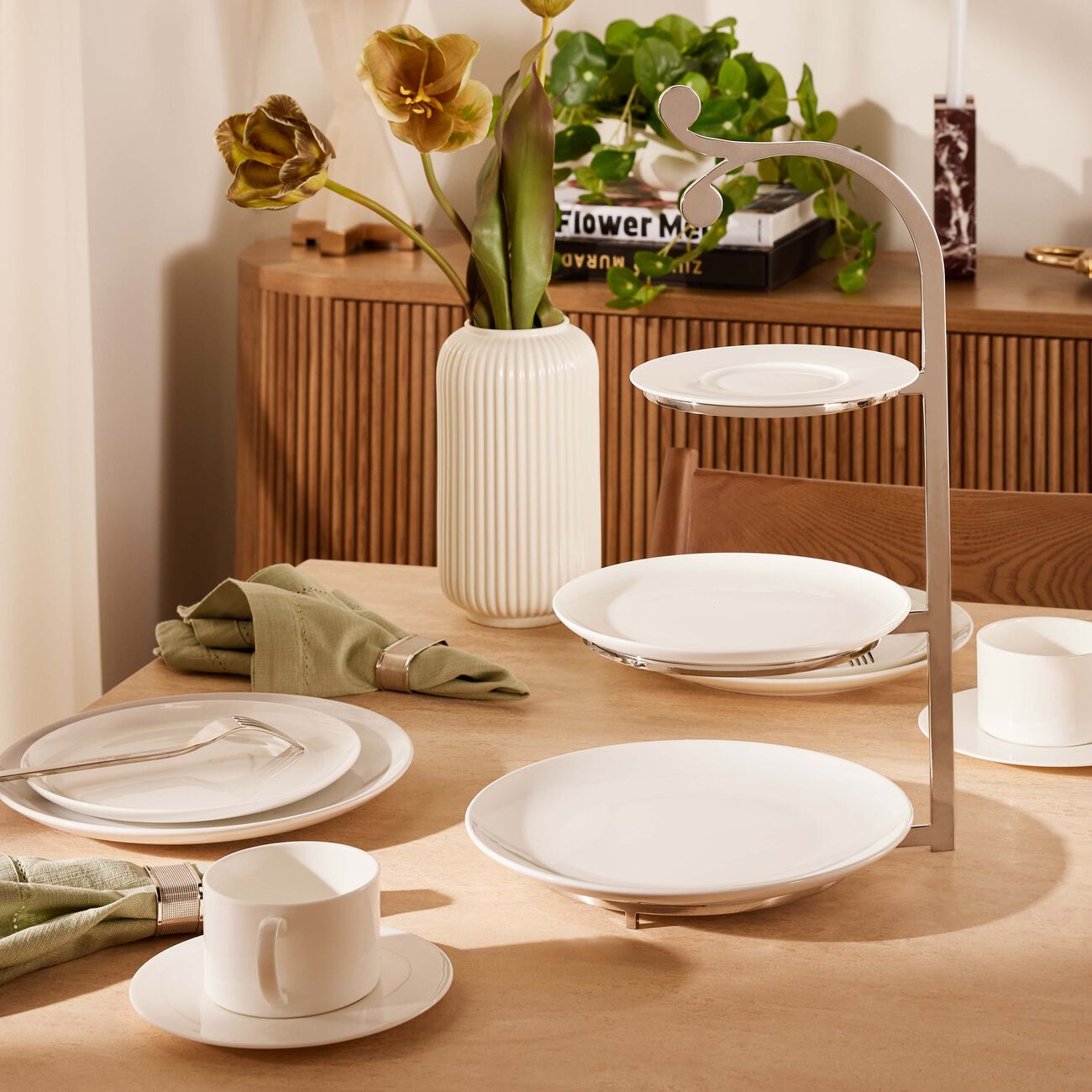 bernardaud servez vous cake stand stainless steel