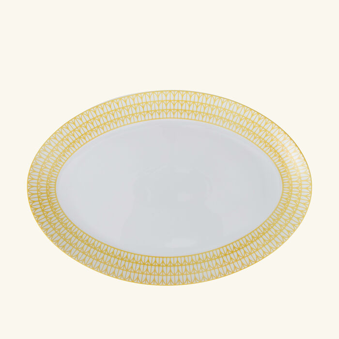 christofle malmaison riviera serving platter oval yellow 38 cm