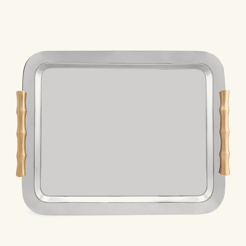 لوبجيه صينية الضيافة بامبو كبيرة من الستانلس ستيل