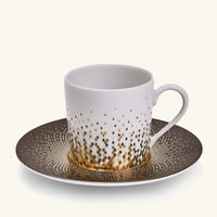 haviland souffle d or coffee cup   saucer gold set of 4