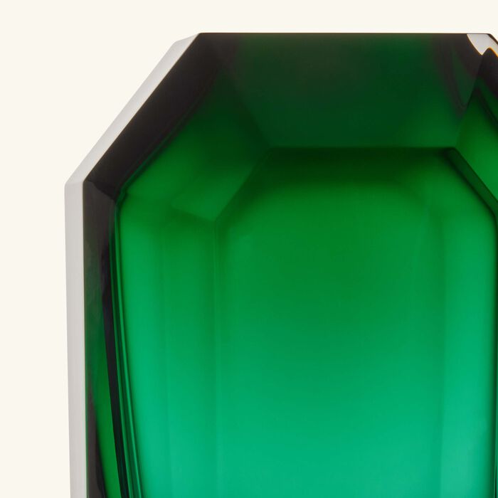 baccarat octogone bud vase small green