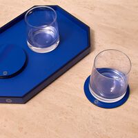 baccarat octogone coasters blue set of 4