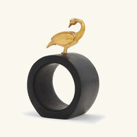 Heron Napkin Ring Black ira udaipur heron napkin ring black