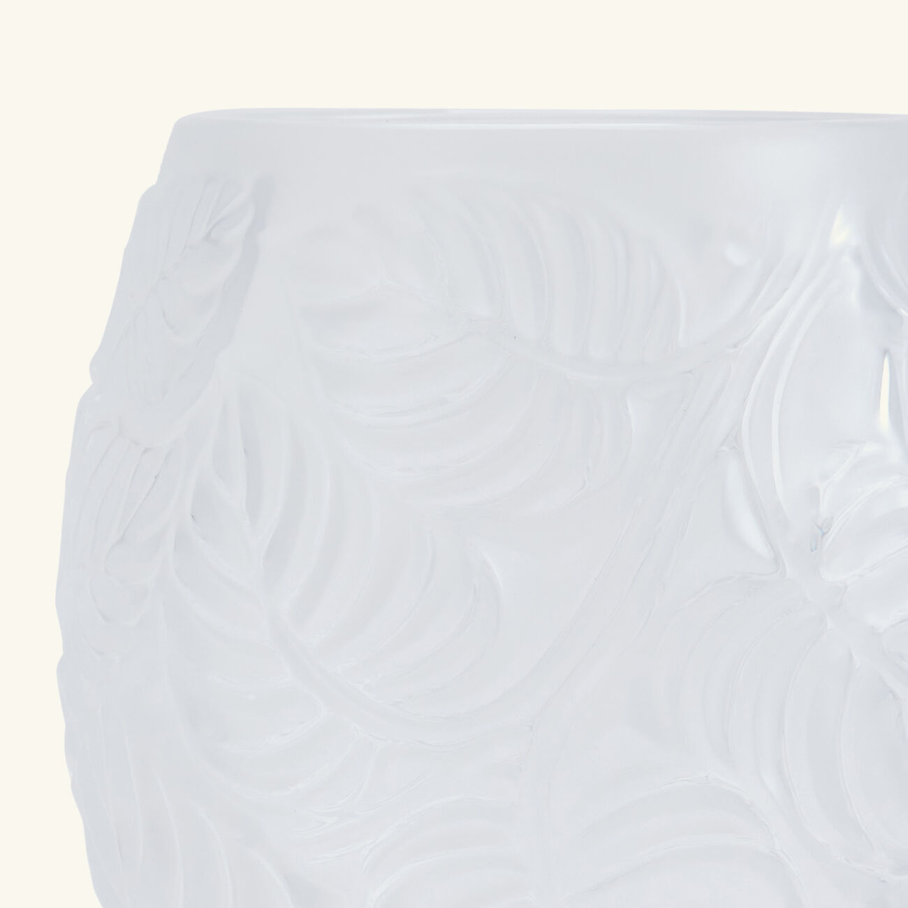 lalique feuilles vase small clear