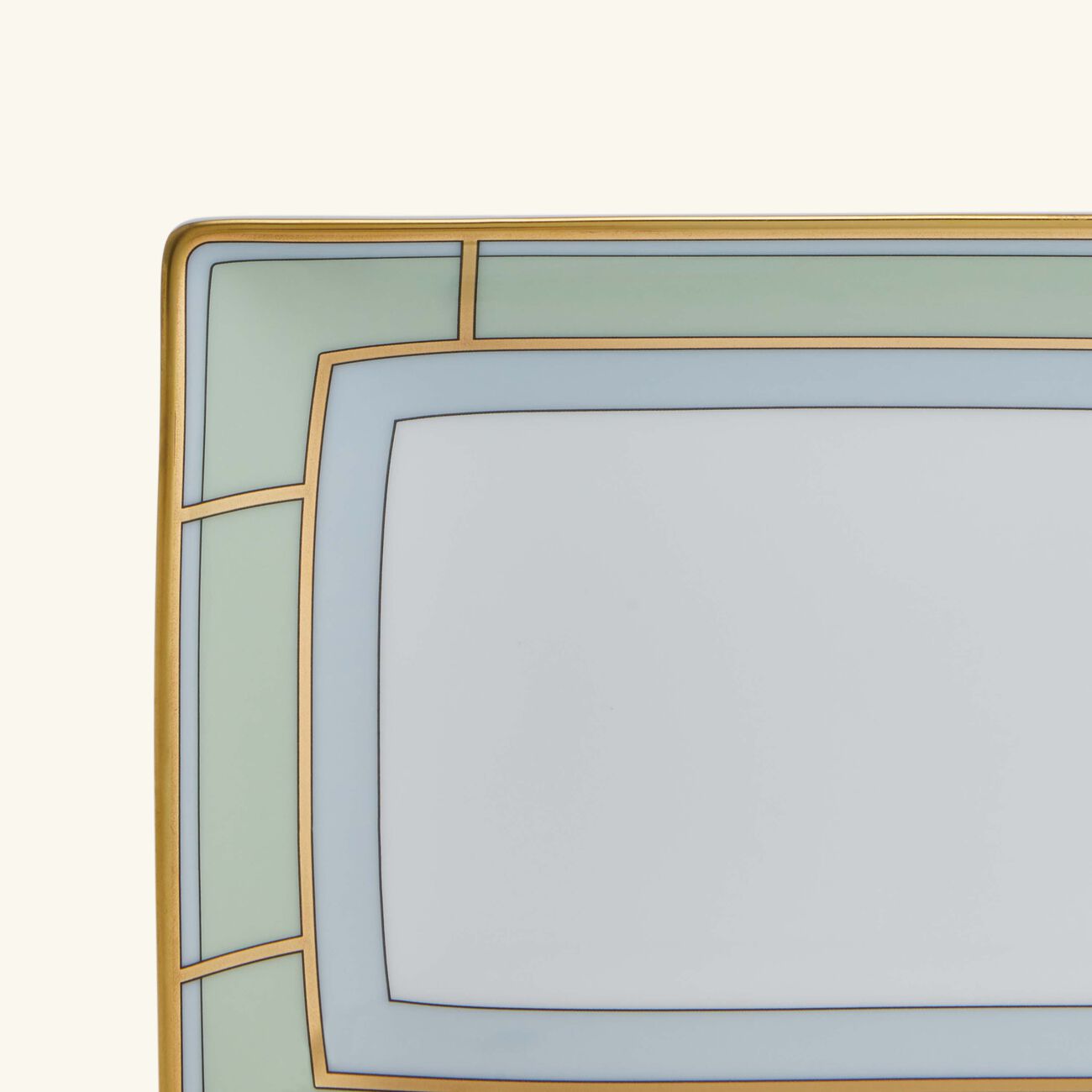 جينوري 1735 طبق ديفا المستطيل للتقديم باللون الأخضر 29 سم