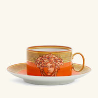 فيرساتشي فنجان الشاي أورانج كوين مع صحنه برتقالي