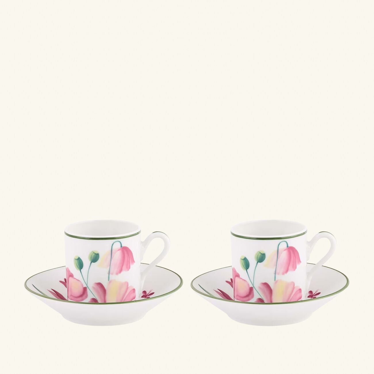 ginori 1744 florenza malva impero coffee cup pink set of 2