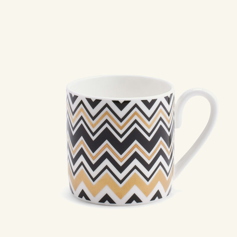 ميسوني هوم طقم زيك زاك جاريس المؤلف من 6 فناجين للقهوة مع صحونها باللون الذهبي