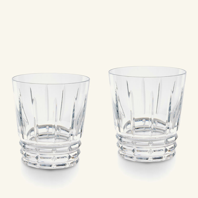 baccarat harlequin drinking glass clear set of 2