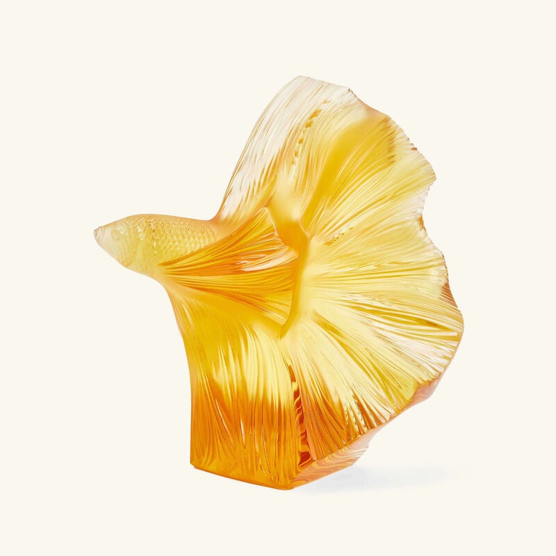 Fighting Fish Sculpture Medium Yellow lalique fighting fish sculpture medium yellow