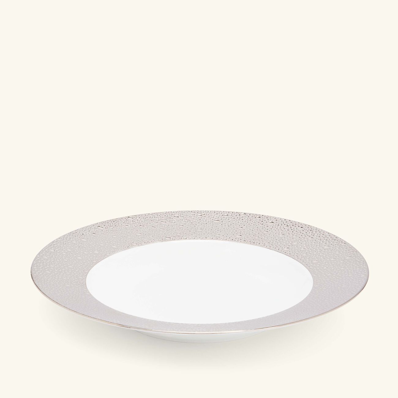 bernardaud ecume rim soup plate silver