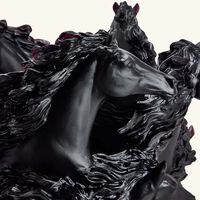 daum magnum horse vase large black
