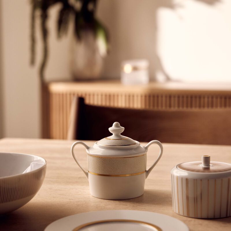 Sauvage Blanc Sugar Bowl Gold bernardaud sauvage blanc sugar bowl gold