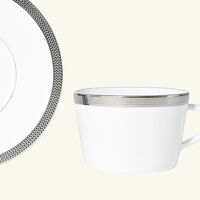 Maille Platine Moka Tea Cup & Saucer Set Of 2 White bernardaud maille platine moka tea cup saucer set of 2 white