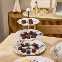 Blue Fluted Mega 3 Tier Cake Stand White royal copenhagen blue fluted mega 3 tier cake stand white