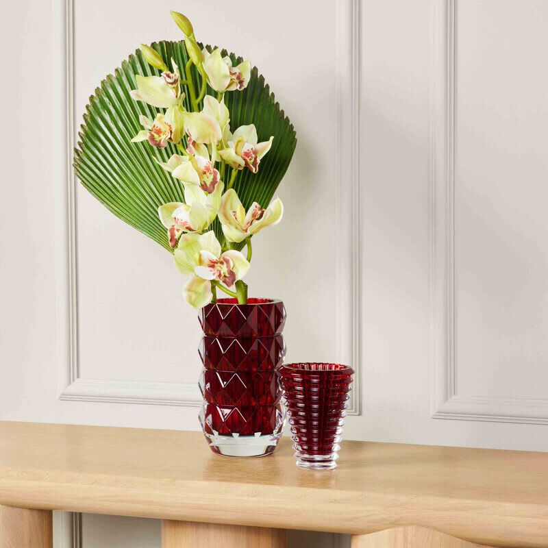 baccarat louxor vase round small red
